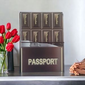 Chocolate 3D Identity Card Passport Holder Protect Cover CASE for Travel Journey